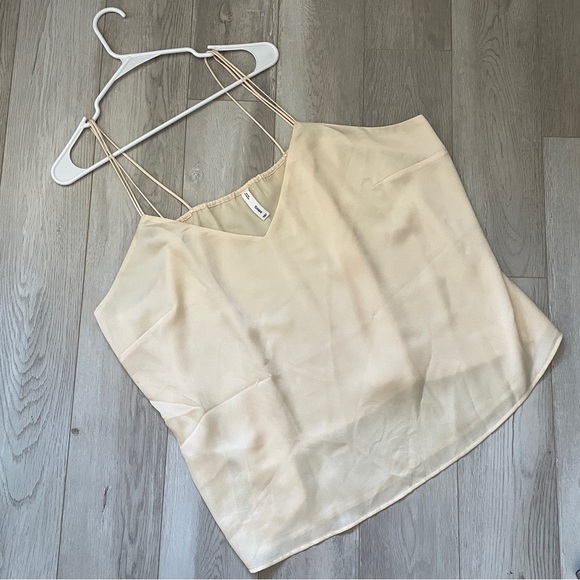 Mango Satin Tank Top flowy womens Cream (size 4xl plus) minimalist contemporary - Picture 1 of 6